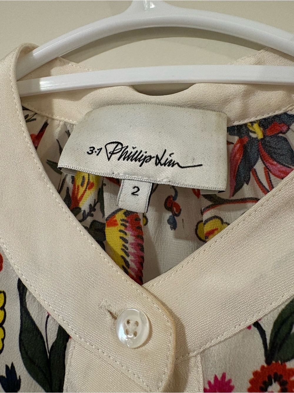 3.1 Phillip Lim Cream Floral Button-Front Blouse